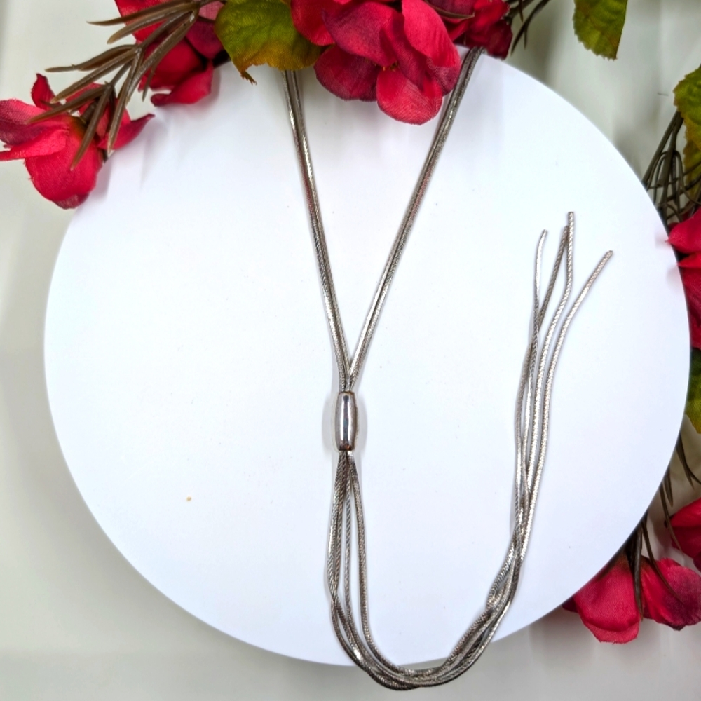 Halogen Signed Silver Lariat / Y Shaped Necklace